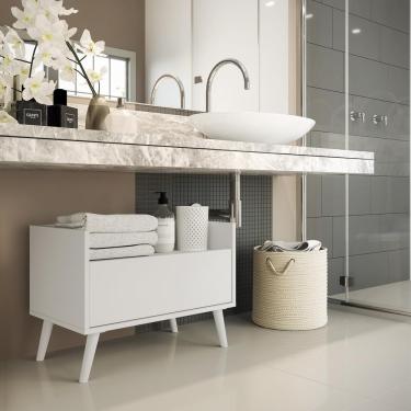 Imagem de Gabinete De Banheiro Retrô 80 Cm Fg5000 Branco