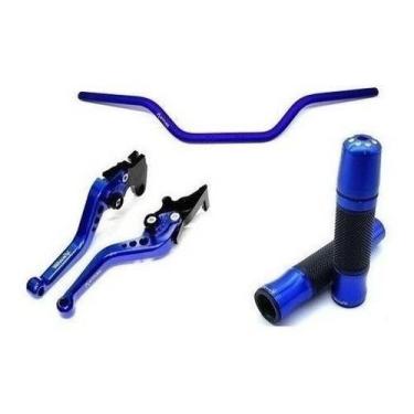 Imagem de Kit Guidão Esportivo 22mm Manopla Jupiter Manete Moto Tornado Falcon X