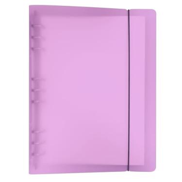 Imagem de Zelten Pasta de arquivo colorida de PP para fichário de folhas soltas com refil de caderno/organizador pessoal (mini conjunto B5 com 9 furos, rosa)