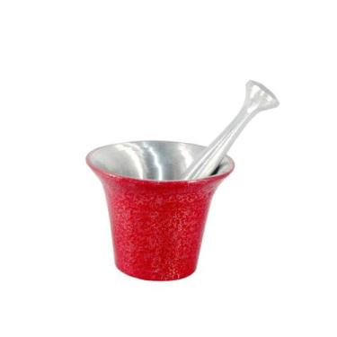 Imagem de Almofariz Craqueado Socador De Alho Médio Vermelho - DIVIFORTE