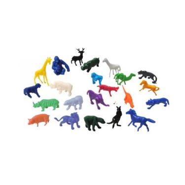 Imagem de 100 Animais Zoológico Colorido Plástico Bichos - VENDEU BEM