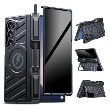 Imagem de LEIAU Capa magnética para Samsung z-fold-6: capa de telefone para empresas com protetor de tela de privacidade [compatível com Magsafe] [compartimento para caneta] Suporte grande invisível para Galaxy