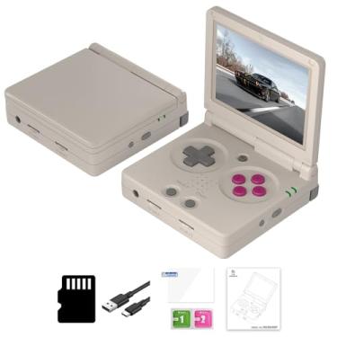 Imagem de RG35XXSP Portable Flip Retro Handheld Game Console with Linux System 3.5 inch IPS Screen 64G TF Card RG35XX SP Handheld Gaming Console Built-in 3300mAh Battery Supports 5G WiFi Bluetooth HDMI（Grey）