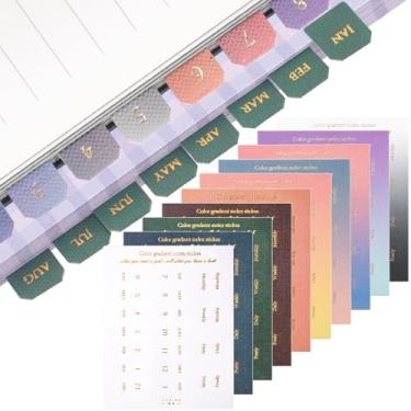 Imagem de Joez Wonderful 20 folhas de agenda, abas mensais, adesivos autoadesivos, guias de índice de planejadores, guias de calendário para agendas, escritório, estudo, caderno (360 peças, estilo 1, estilo 3)
