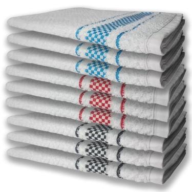 Imagem de 9 Panos De Prato Atoalhado Felpudo Preto Vermelho e Azul