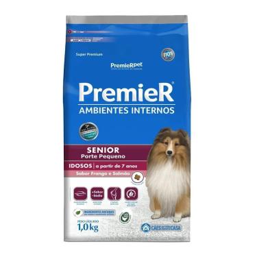 Imagem de Ração para Ambientes Internos Cães Sênior Frango e Salmão Premier 1Kg