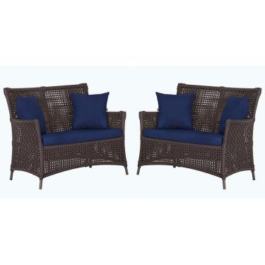 Imagem de 2 Sofás área Externa Igapó Alumínio Marrom Corda Náutica E10 Marrom