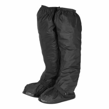 Imagem de HARFINGTON Capa de sapato impermeável GG (EUA 7) antiderrapante PVC reutilizável galochas protetores de sapato de chuva com zíper e fivela extralonga para homens e mulheres, chuva ao ar livre, preta