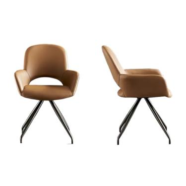 Imagem de Cadeiras de jantar giratórias com apoio de braço, cadeiras de jantar modernas de cozinha com pernas de metal preto, cadeiras de cozinha giratórias de 180° com encosto, conjunto de cadeiras de sala de