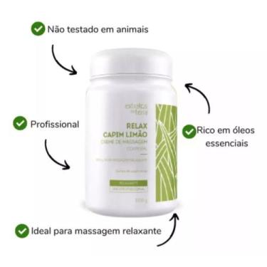 Imagem de Creme De Massagem Capim Limão Relax 1kg - Extratos Da Terra