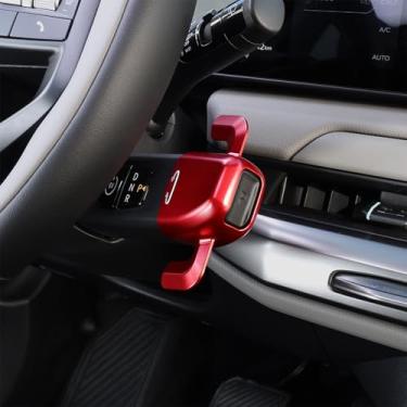 Imagem de Amzcar Capa de botão de mudança de coluna de direção de alumínio compatível com acessórios KIA EV3 2024-2025 EV4 2025-2026 EV9 2024-2025 (vermelho)