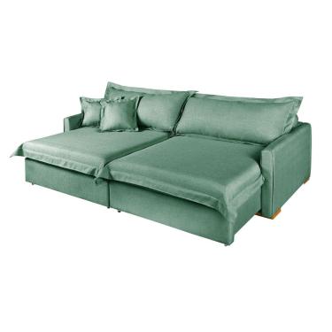 Imagem de Sofá Living Bali 4 Lugares 2,20 Retrátil  Almofadas Soltas em Linho