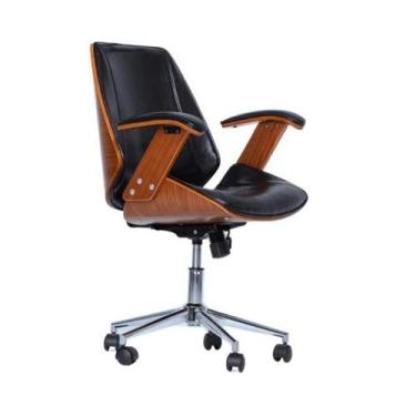 Imagem de Cadeira de Escritório Ergonômica Giratória Diretor Executiva Couro Lis