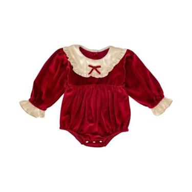 Imagem de Vestido De Festa De Natal Vermelho Para Crianças, Conjunto De Bodys Pa