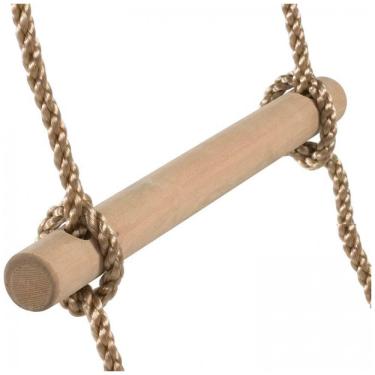 Imagem de Escada de Corda Sueca ISOP Marrom 2m - 6 Degraus com Ganchos de Mola Capacidade 150 kg