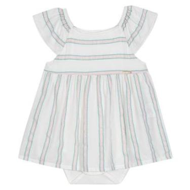 Imagem de Vestido Body Manga Curta Bebê Menina Nini & Bambini Branco-Feminino