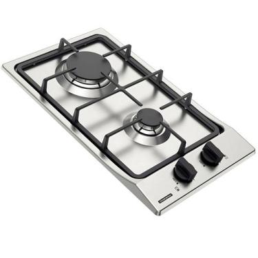 Imagem de Cooktop Inox Gás Tramontina Dominó Pequeno 2 Boca Automático