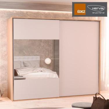 Imagem de Guarda-Roupa Casal 100% MDF Édez Atena, 2 Portas de Correr com Espelho