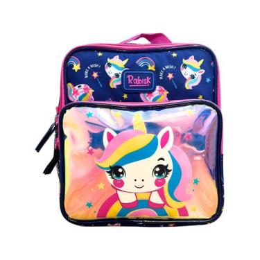 Imagem de Lancheira Escolar Térmica Unicórnio Arco Iris RKU5004L - Rabisk, Azul