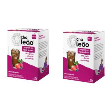 Imagem de Kit 2 Chás Gelado Leão Preto e Frutas Vermelhas com 10 sachês