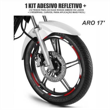 Imagem de Adesivo Refletivo Vermelho Para Várias Motos (aro 17') - Resitank