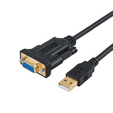 Imagem de CableCreation Cabo USB para RS232 com chipset PL2303 de 2 metros, Conversor serial USB 2.0 para RS232 DB9 para caixa registradoras, modems, scanners, câmeras digitais, CNC, preto