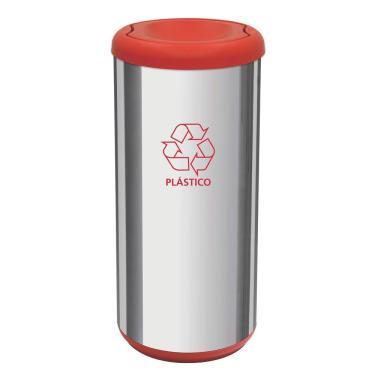 Imagem de Lixeira Cápsula Tramontina com Tampa Basculante Selecta Plus 94539/202 em Aço Inox – 40 L