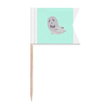 Imagem de Bandeiras de palito de dente brancas flutuantes para presente Art Deco da moda, marcação de etiquetas para bolo de festa, placa de queijo