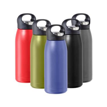 Imagem de OGGI Garrafa de água isolada de aço inoxidável Freestyle - isolamento a vácuo de parede dupla, garrafa térmica de viagem, 482 g (500 ml), azul