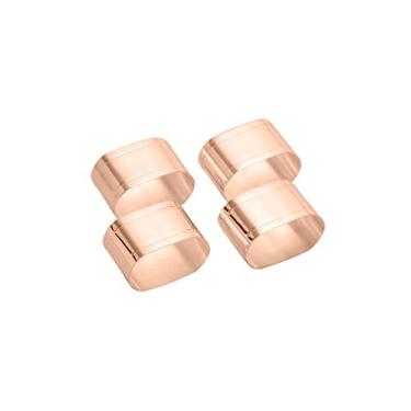 Imagem de CJ 4 ANÉIS DE AÇO P/GUARDANAPO ROSÉ ELEGANCE 5X3X3,5cm