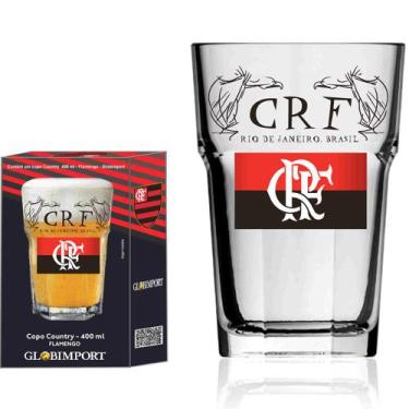 Imagem de Copo De Cerveja Personalizada Flamengo Crf Vidro 400ml - Globimport