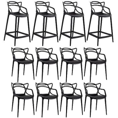 Imagem de Loft7, Kit 8 cadeiras + 4 banquetas médias Masters Allegra