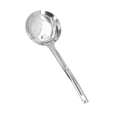 Imagem de OKJHFD Malha Fina De Metal De Aço Inoxidável Com Peneira De Alimentos, Escumadeira De Graxa E Com Furos De Alça, Conjunto De Colher Para Fritar Com Fenda, Portátil Para Cozinhar Na Cozinha E Filtrar R