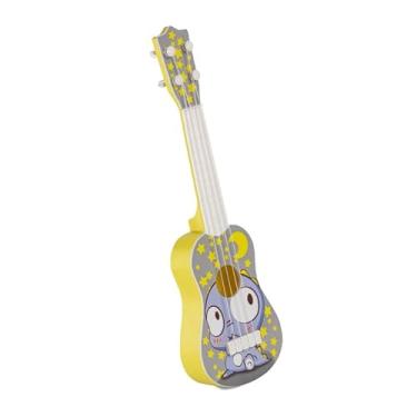 Imagem de Brinquedo de Guitarra Infantil, Guitarra de Desenho Animado de Plástico, Instrumentos Musicais Padrão Educacional, Ukulele Jogável de 4 Cordas para Meninos e Meninas (Padrão de