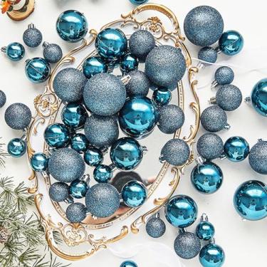 Imagem de Conjunto 28/44 Unidades Decorações Duráveis ​​para Árvores Decorações Enfeites Bugigangas Inquebráveis ​​2024 Presente Navidad Ano Decorações Inquebráveis E