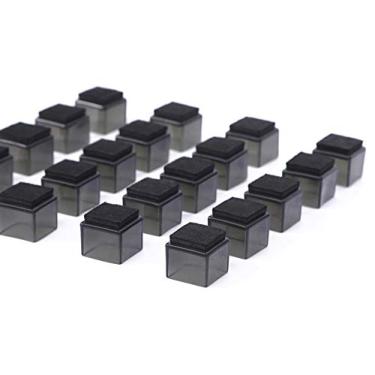 Imagem de Furnigear Protetores de piso para pernas de cadeira com almofadas de feltro de lã para móveis, copos de silicone para pernas de cadeira protetores de piso quadrados (2,2 cm, preta-20)