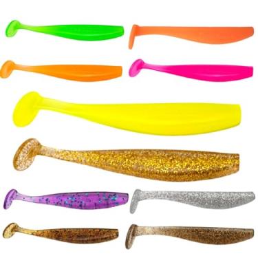Imagem de Kit 10 Isca Artificial Soft Shad 6cm ou 9cm Silicone Macia Para Pesca de Tucunaré Robalo Traíra (Variadas, 6cm)