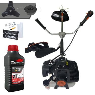 Imagem de Cortador de Grama Á Gasolina Terra GRH430 43cc 1,7HP 2T Roçadeira Ideal Para Limpeza e Manutenção de Rodovias e Áreas Verdes + ÓLEO TOYAMA 2T