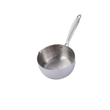 Imagem de Panela de neve de aço inoxidável para cozinha, panela de sopa de macarrão, frigideira antiaderente com tampa, estilo pote de leite, panela de cozinha, prata, uma