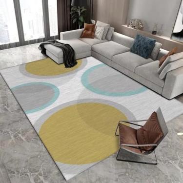 Imagem de Tapete geométrico de luxo leve, moderno, sala de estar, área grande, quarto, sofá, lavável à máquina, decoração, carpetes, flanela, 10,200 x 300 cm, 78,7 x 118 pol.