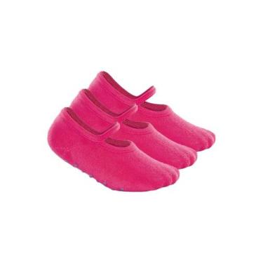 Imagem de Kit 3 Pares de Sapatilhas Bebê Antiderrapante Lupo 2027-004, Rosa