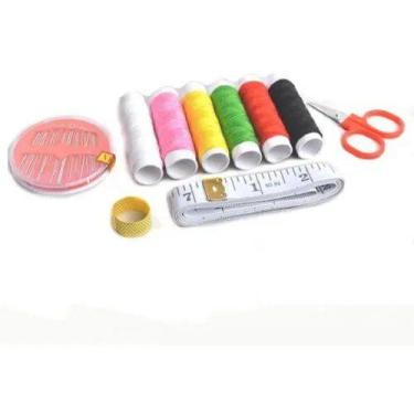 Imagem de Kit Costura C/ Agulhas + Tesoura Fita Dedal - DT1597 - ds