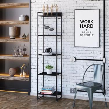 Imagem de Estante para Livros Industrial Multiuso 5 Prateleiras 187x45cm Dynamic
