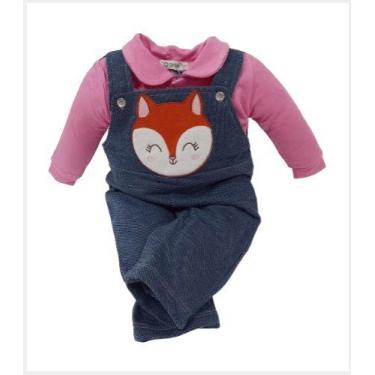 Imagem de Macacão Bebê Menina Finta Jardineira Zafielo 569 Pettenati, Pink, G ( 