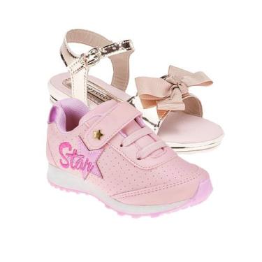 Imagem de Tenis Infantil e Sandalia Menina -  KIT 2 PARES Tam 23 ao 34 - sapatin