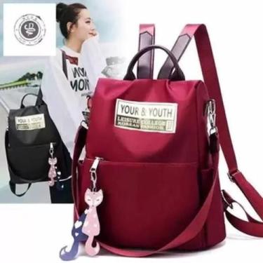 Imagem de Mochila Bolsa Antifurto Feminina Tiracolo Fashion Trabalho/Escola/Univ