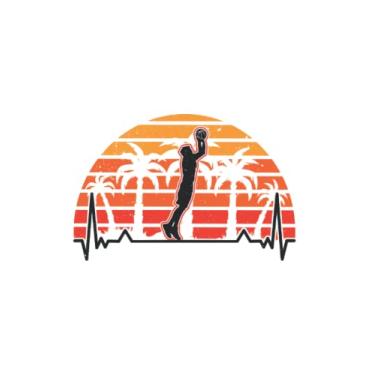 Imagem de Basketball Notebook: Basketball Heartbeat Retro Player / 6x9 Inches / 120 graph sites Sites