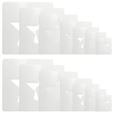 Imagem de ZZHXSM 14 peças pentagrama aerógrafo cortado estênceis de plástico creme decoração de casa estênceis de pintura colocação de papel de madeira tecido fibra painéis de vidro paredes pintura e criações