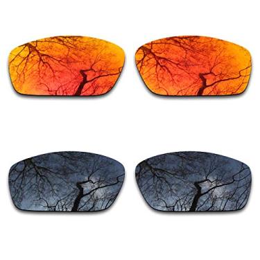 Imagem de ToughAsNails 2 pares de lentes polarizadas de reposição para Oakley Splinter preto e laranja fogo