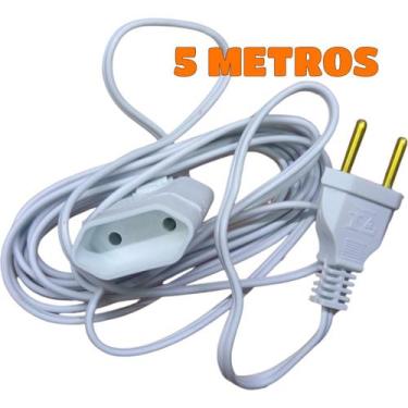 Imagem de Extensão Elétrica Cabo Prolongador de 5 Metros 2x075 com Tomada de 10a